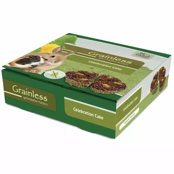 Jr. Farm Grainless Celebration Cake Juhlakakku Jyrsijänherkku 330g - Kanin ja jyrsijän herkut - 4024344256325 - 1