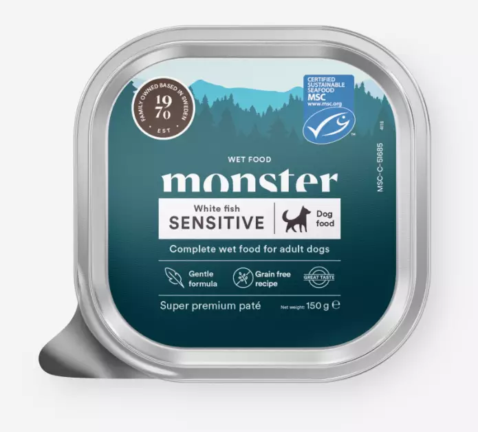Monster Dog Sensitive White Fish Pate 150g koiran märkäruoka - Koiran märkäruoat - 7350040131435 - 1