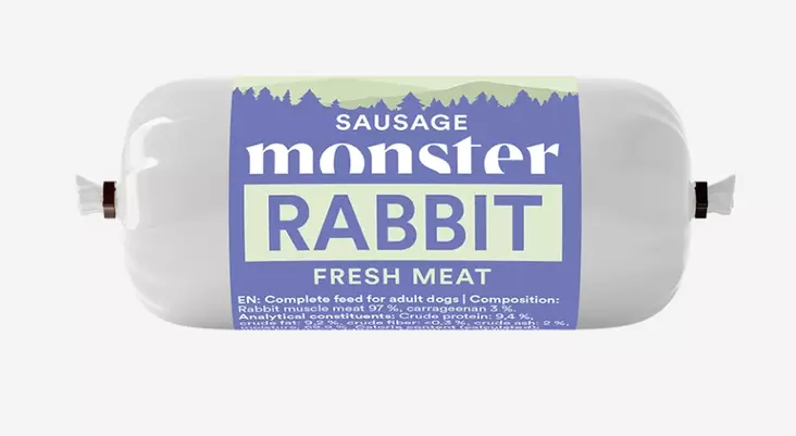 Monster Rabbit Sausage Kanii Makkara treenimakkara täydennysrehu 80g - Koiran herkut - 7350040129005 - 1