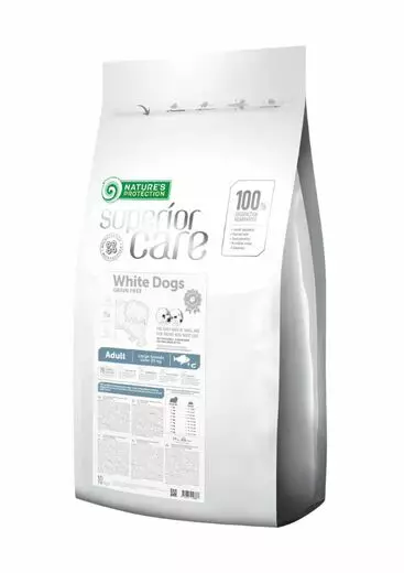 Natures Protection Superior Care White Dogs Large Adult vaalea kala Koiranruoka 10kg - Natures Protection kuivaruoat - 4771317463395 - 1