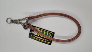 Wipet Puolikiristävä ruskea Nahkapanta - Koiran puolikiristävät pannat - 6430018070186 - 1