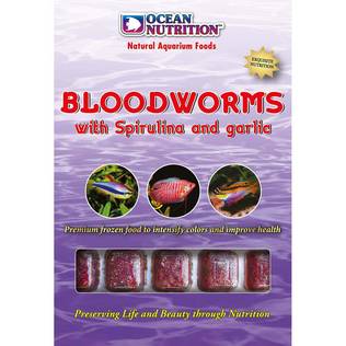 Ocean Nutrition Bloodworm Surviainen Spirulina Valkosipuli 100g - Kalojen pakasteruoka - 5412482000396 - 1