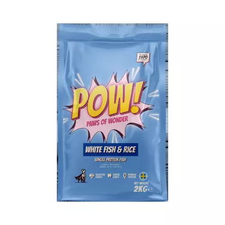 POW! White Fish Rice koiranruoka 12 kg - Erikoiskuivaruoat - 7350040128626 - 1