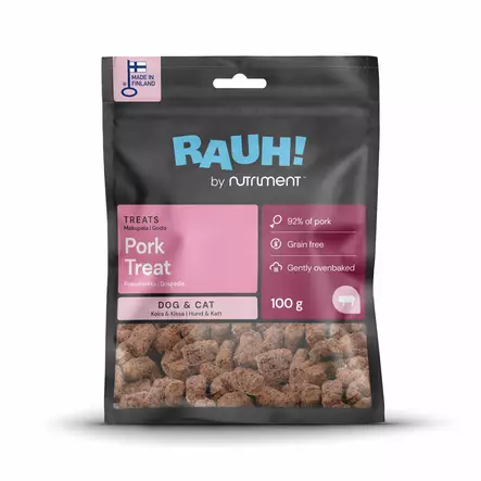RAUH! Pork Treat Possunami koiranherkku kissanherkku 100g - Koiran herkut - 6438047713036 - 1