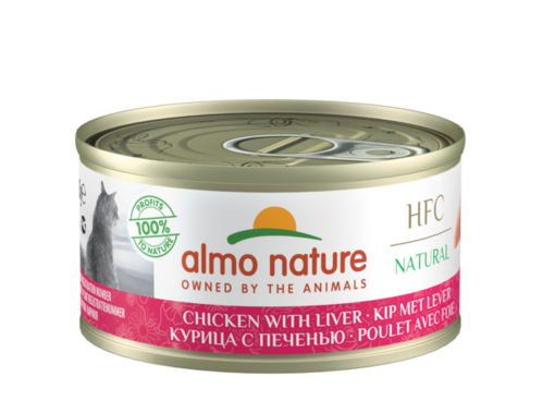 Almo Nature HFC Natural Cat Kana & Maksa kissan täydennysravinto 70g - Märkäruokatölkit - 8001154124866 - 1