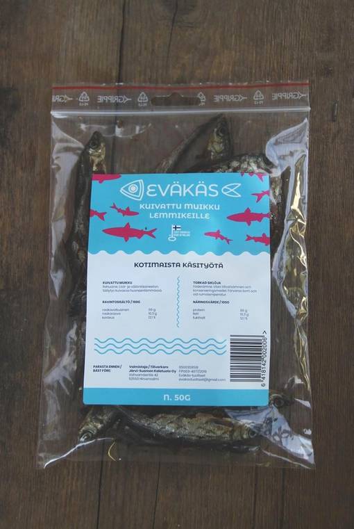 Eväkäs Kuivattu Muikku koiran ja kissanherkku 50g - Koiran herkut - 6418142002006 - 2