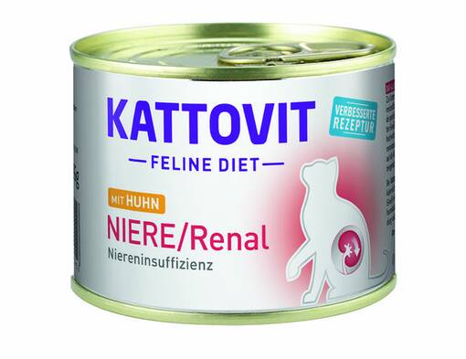 Kattovit Renal Kana 185g munuaisvaivaisille kissoille kehitetty resepti - Erikoismärkäruoat - 4000158780416 - 1