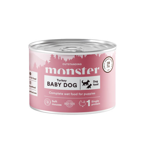 Monster Baby Dog Mousse 190g - Koiran märkäruoat - 7350040127056 - 1