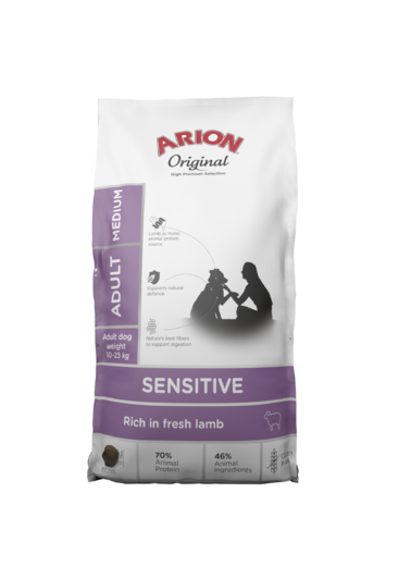 Arion Sensitive Adult Medium Lammas koiranruoka - Arion kuivaruoat - 5414970060776 - 1