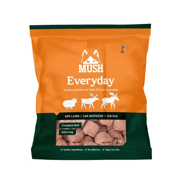 MUSH Everyday Wild 3kg - MUSH koiran pakasteruoat - 6440006510266 - 1