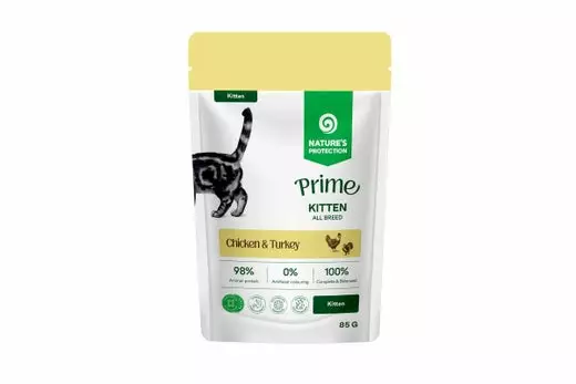 Nature´s Protection Prime Kitten Kana & Kalkkuna 85g kissan märkäruoka - Märkäruokapussit - 4771317479136 - 1