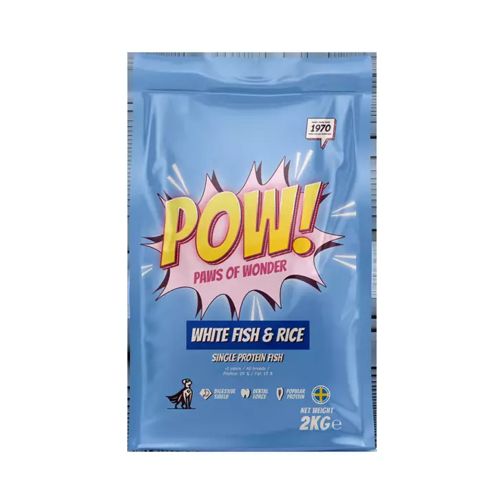 POW! White Fish Rice koiranruoka 12 kg - Erikoiskuivaruoat - 7350040128626 - 1
