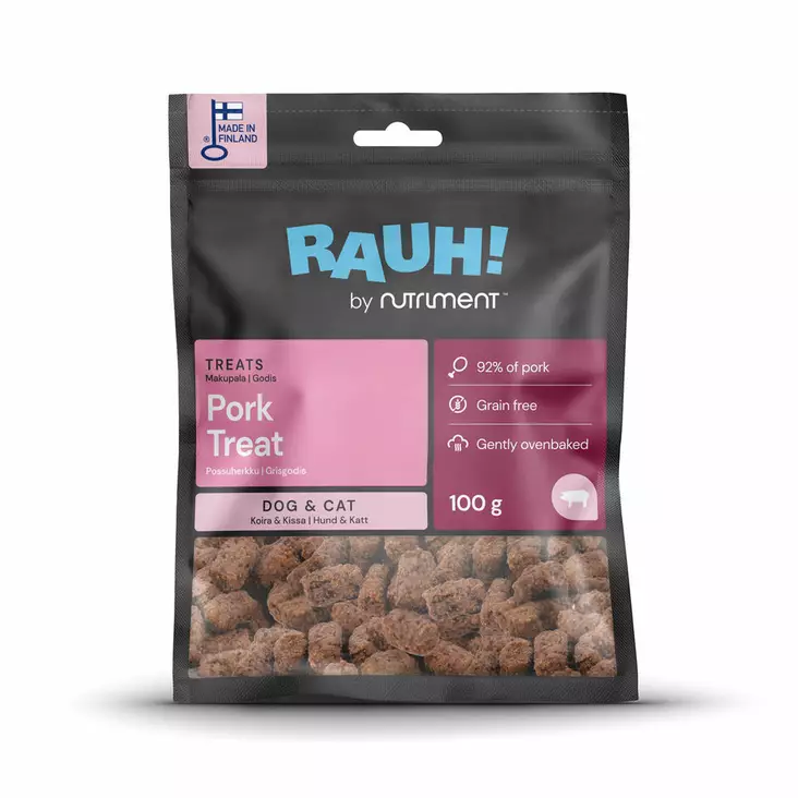 RAUH! Pork Treat Possunami koiranherkku kissanherkku 100g - Koiran herkut - 6438047713036 - 1