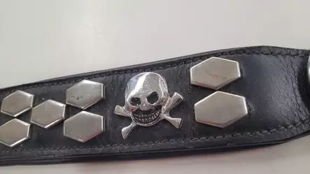 Nahkapanta Koiranpanta Pääkallo-koristeilla - Koiran nahkapannat - 7340009038257 - 3