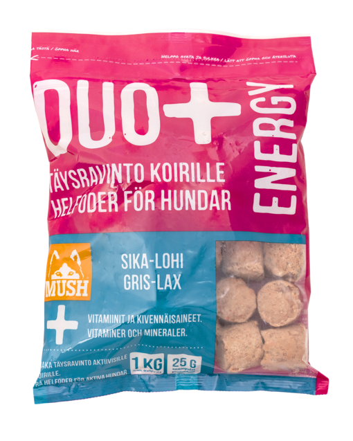 MUSH DUO+ Energy Sika-Lohi koiran täysravinto - MUSH koiran pakasteruoat - 6430023296397 - 1
