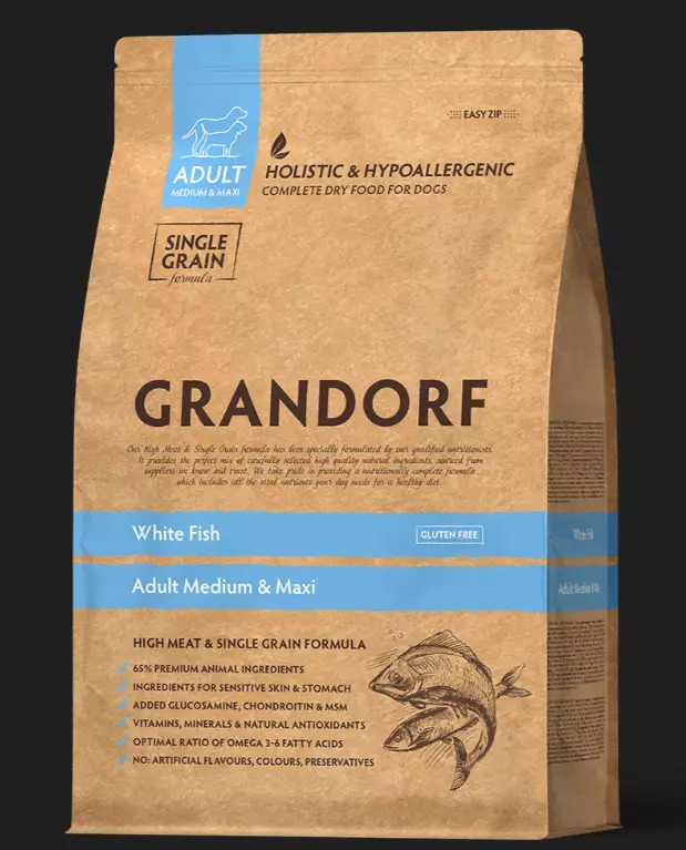 Grandorf Dog White Fish Adult All Breeds 10 kg - Erikoiskuivaruoat - 5407007851027 - 1