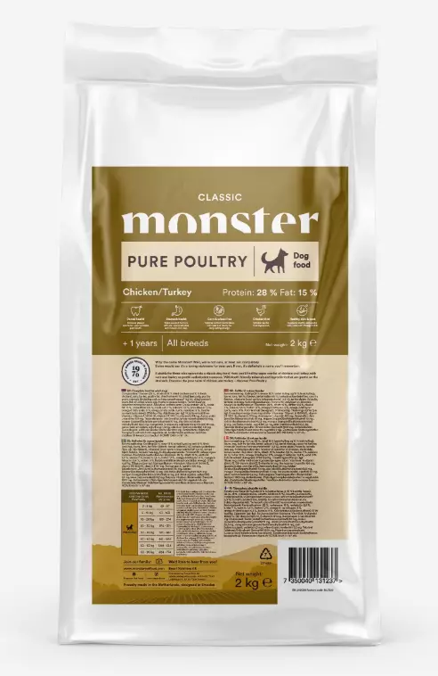 Monster Dog Classic Pure Poultry Koirankuivaruoka - Monster kuivaruoat - 7350040131237 - 1
