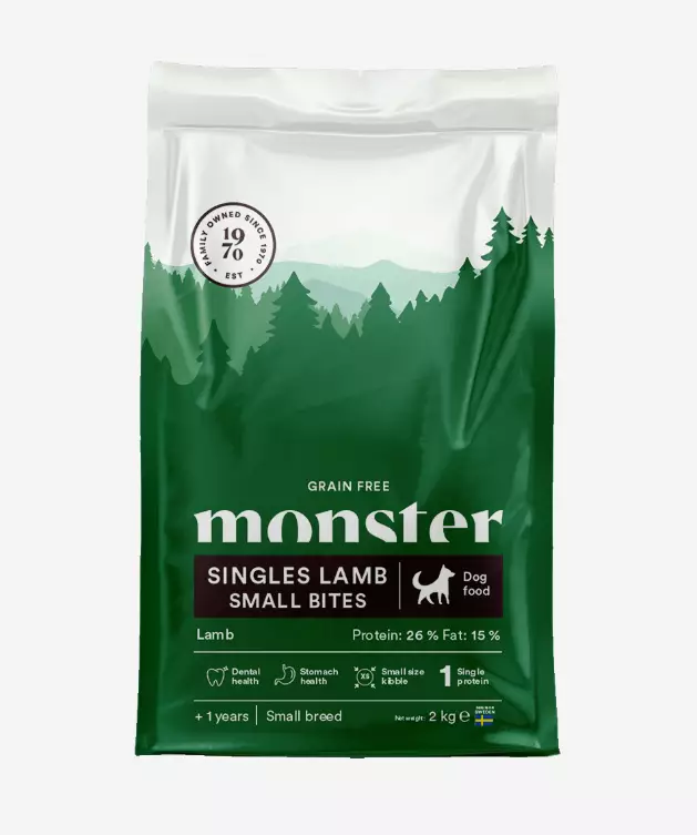 Monster Dog Grain Free Singles Lamb Small Bites 2kg - Monster kuivaruoat - 7350040125427 - 1