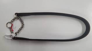 Hollolan Puolikiristävä Tummanruskea nahkapanta 60cmx20mm - Koiran puolikiristävät pannat - HOL8 - 2