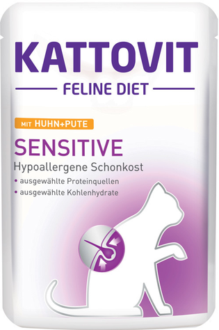 Kattovit Sensitive Kana & Kalkkuna 85g täysravinto kissoille - Erikoismärkäruoat - 4000158772398 - 1