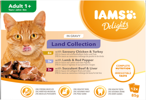 Iams Cat Delights Gravy Land 12kpl - Märkäruoka monipakkaukset - 8710255100418 - 0
