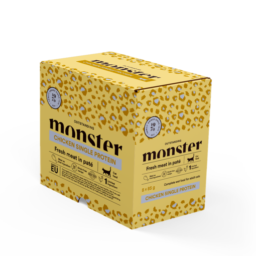 Monster Cat Adult Chicken 8x85g kissan märkäruoka - Märkäruoka monipakkaukset - 7350040124918 - 0