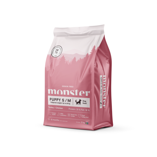Monster Dog Grain Free Puppy small / medium koiranruoka - Monster kuivaruoat - 7350040125328 - 0
