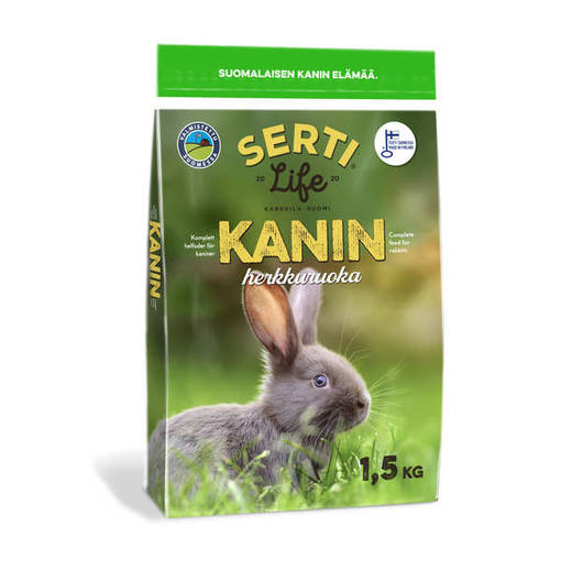 SertiLife Kanin herkkuruokapelletti 1,5 kg - Kanien ruoat - 6430076916938 - 1