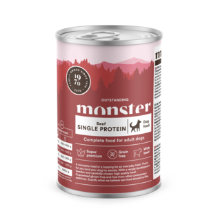 Monster Dog Adult Single Protein Beef Nauta Koiran märkäruoka 400g - Koiran märkäruoat - 7350040124369 - 0