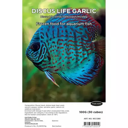 Akvarie Teknik Discus Life Garlic 100g - Kalojen pakasteruoka - 7350038150219 - 1