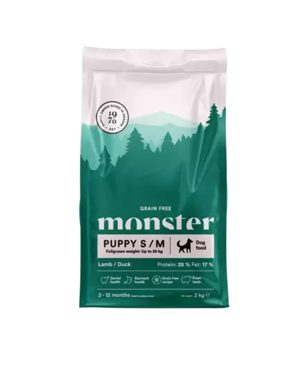 Monster Dog Grain Free Puppy S/M Lamb & Duck 2kg - Monster kuivaruoat - 7350040127889 - 1