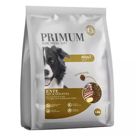 Primum Soft Adult Ankka & peruna, 1,5 kg, puolikostea koiranruoka - Erikoiskuivaruoat - 4250839503159 - 1