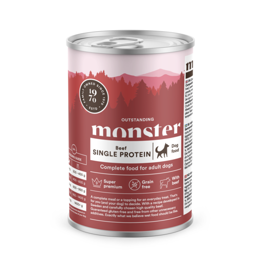 Monster Dog Adult Single Protein Beef Nauta Koiran märkäruoka 400g - Koiran märkäruoat - 7350040124369 - 0