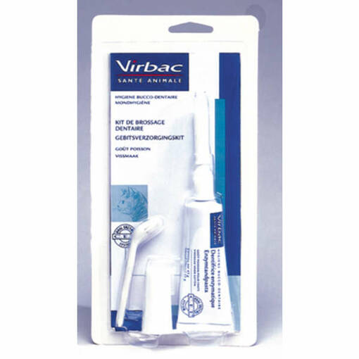 Virbac Toothpaste Kit hammasharja + tahna koirille - Koiran hampaiden hoito - 6416225000369 - 1