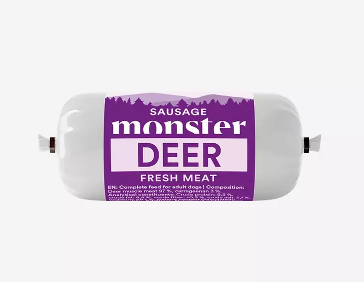 Monster Deer Sausage Peura Makkara treenimakkara täydennysrehu - Koiran herkut - 7350040129029 - 1